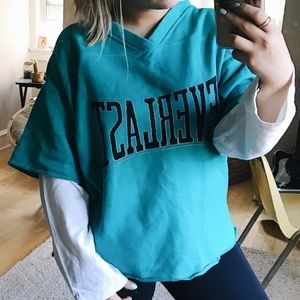 aqua everlast cutoff layered sweatshirt